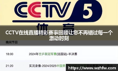 CCTV在线直播精彩赛事回顾让您不再错过每一个激动时刻