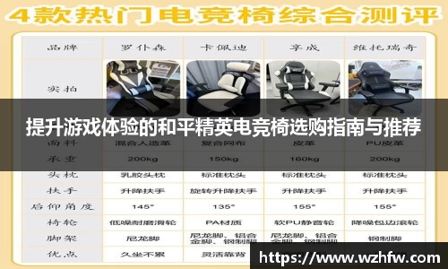 提升游戏体验的和平精英电竞椅选购指南与推荐