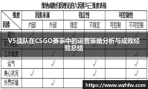 V5战队在CSGO赛事中的运营策略分析与成败经验总结
